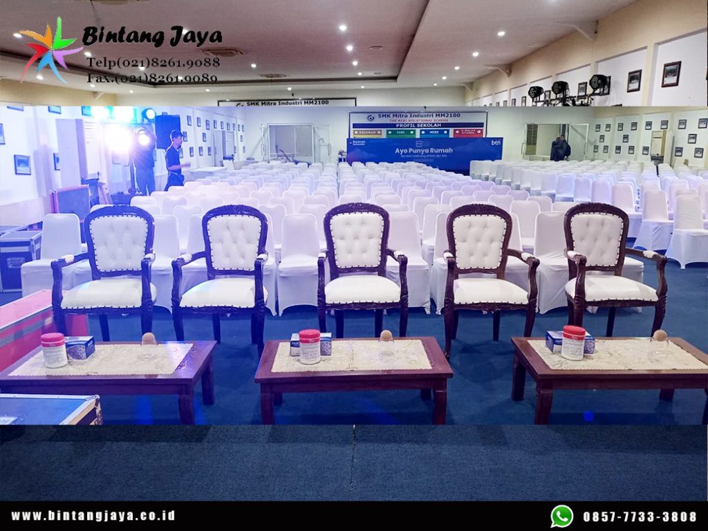 Sewa Meja Kayu VIP Gratis Taplak Support Event Area Jakarta