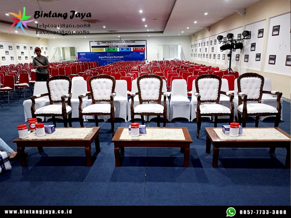 Sewa Meja Kayu VIP Gratis Taplak Support Event Area Jakarta