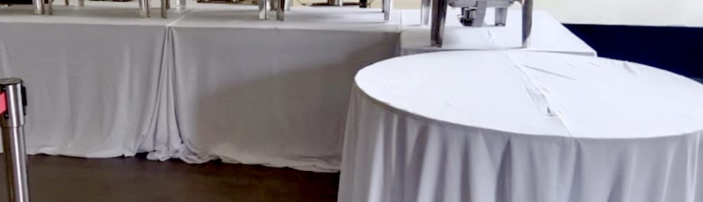 Sewa Meja Bulat Prasmanan include Cover Taplak Event Jakarta