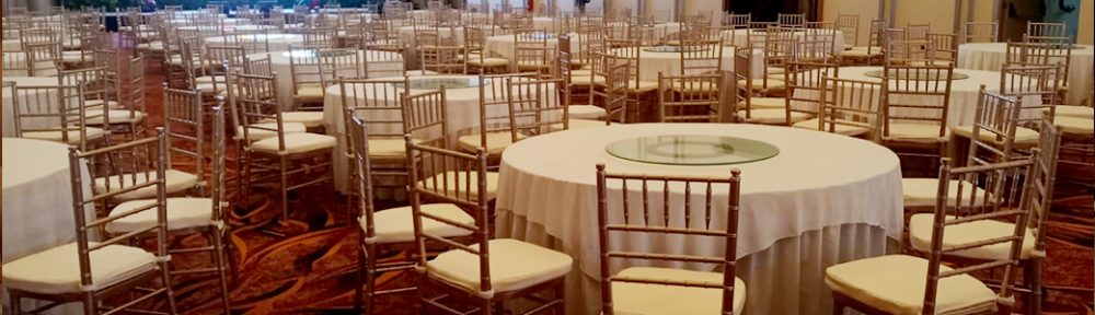 Rental Kursi Tiffany Set Meja Bundar Lengkap Lazy Suzan Jakarta