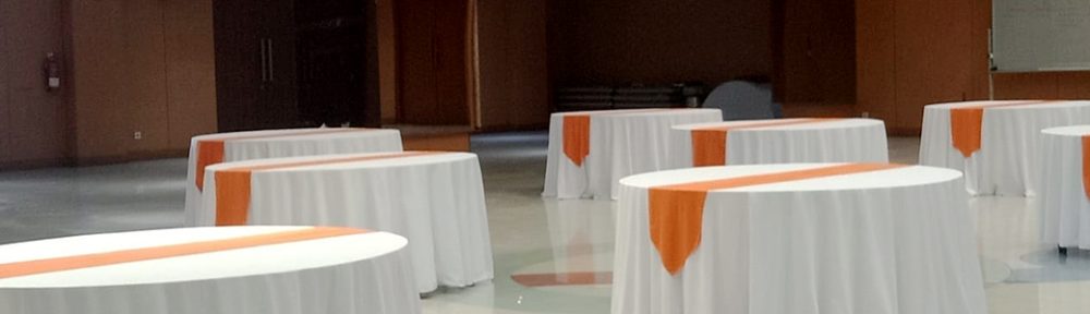 Sewa Round Table Taplak Tebar Putih Area Kampung Melayu Jakarta