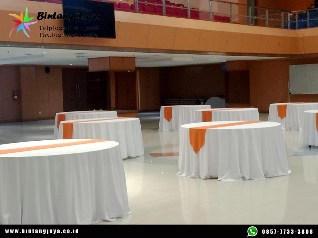 Sewa Round Table Taplak Tebar Putih Area Kampung Melayu Jakarta