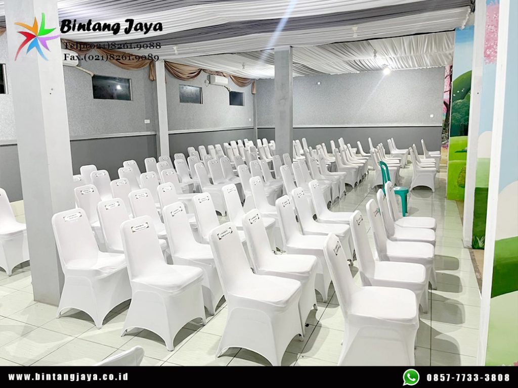 Rental Tenda Serut dan Kursi Cover Putih Jakarta