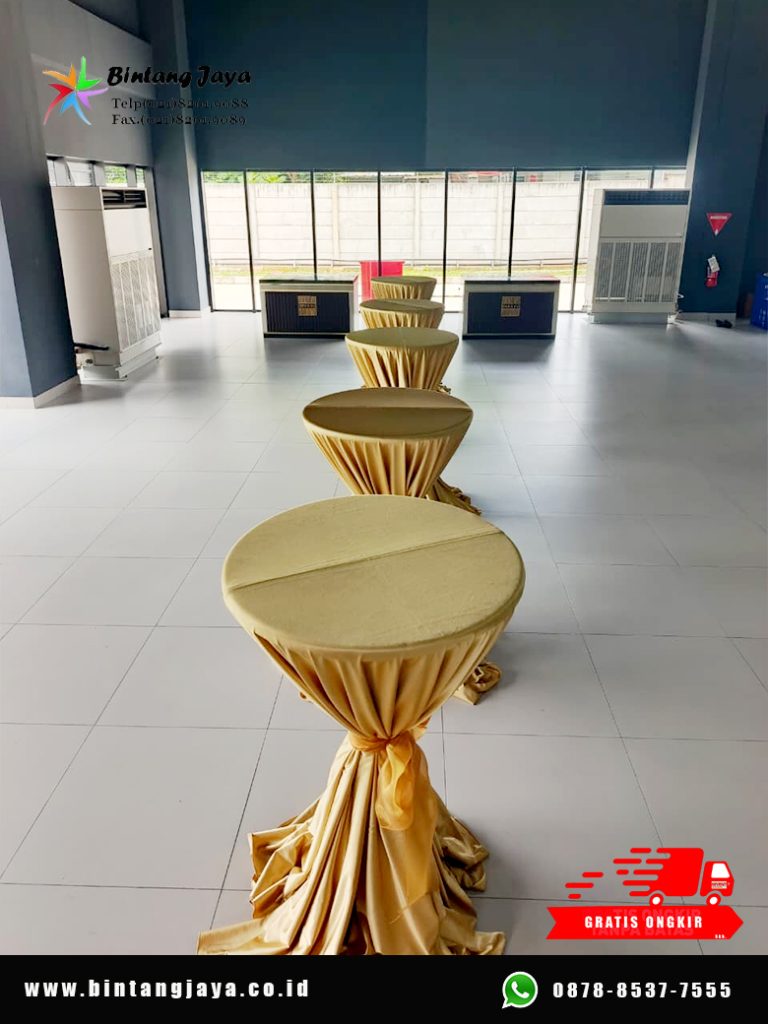Sewa Meja Barstool Pita Gold Detail Mewah untuk Area Event dan Lounge