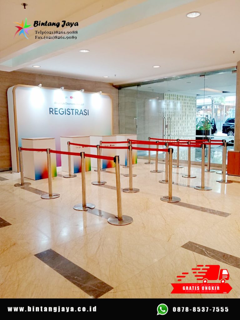 Sewa Tiang Antri Stainless Pita Merah Jakarta untuk Area Event yang Lebih Rapi dan Profesional