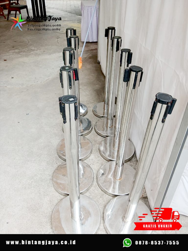 Sewa Tiang Antri Stainless Pita Merah Jakarta untuk Area Event yang Lebih Rapi dan Profesional