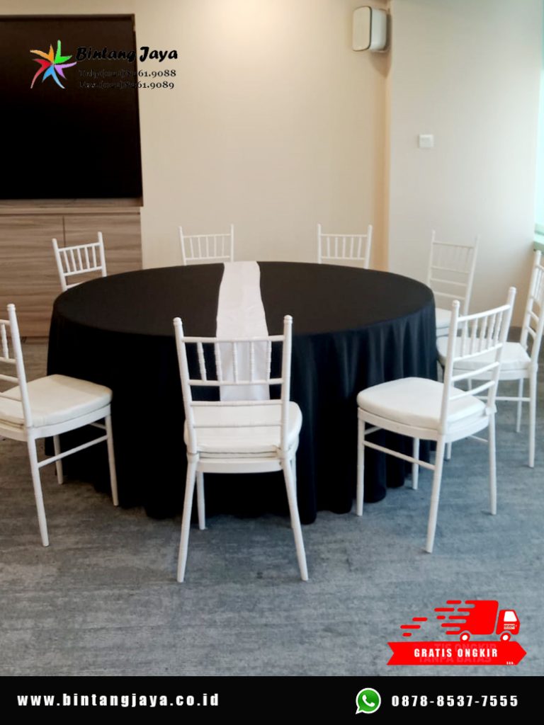 Sewa Round Table dan Kursi Tiffany Putih Kuningan Jaksel untuk Area Dining yang Elegan