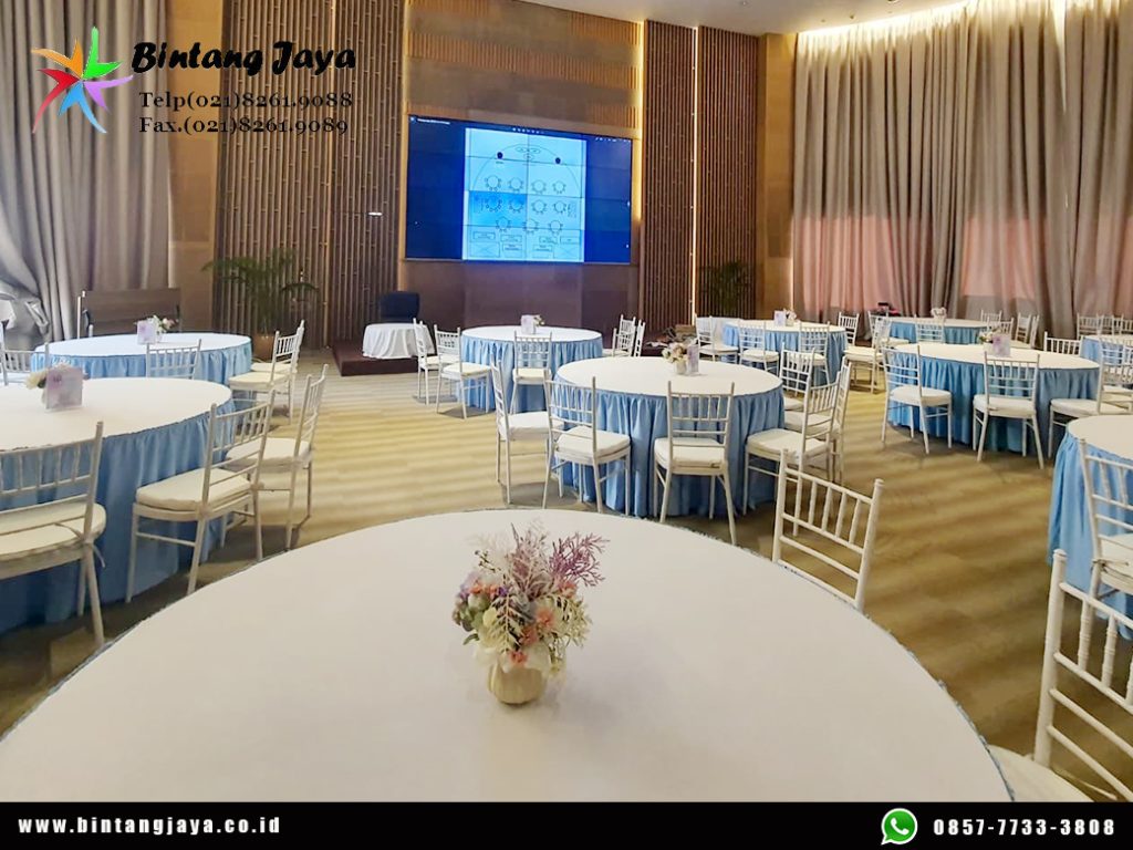 Sewa Kursi Tiffany Putih, Round Table Event Sinar Mas Jakarta untuk Corporate Event yang Elegan