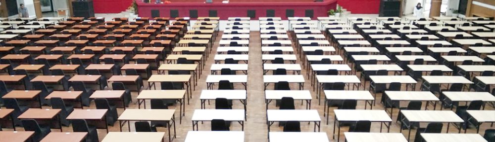 Sewa Meja Test, Meja HPL, Kursi Futura Event PKN STAN Jakarta
