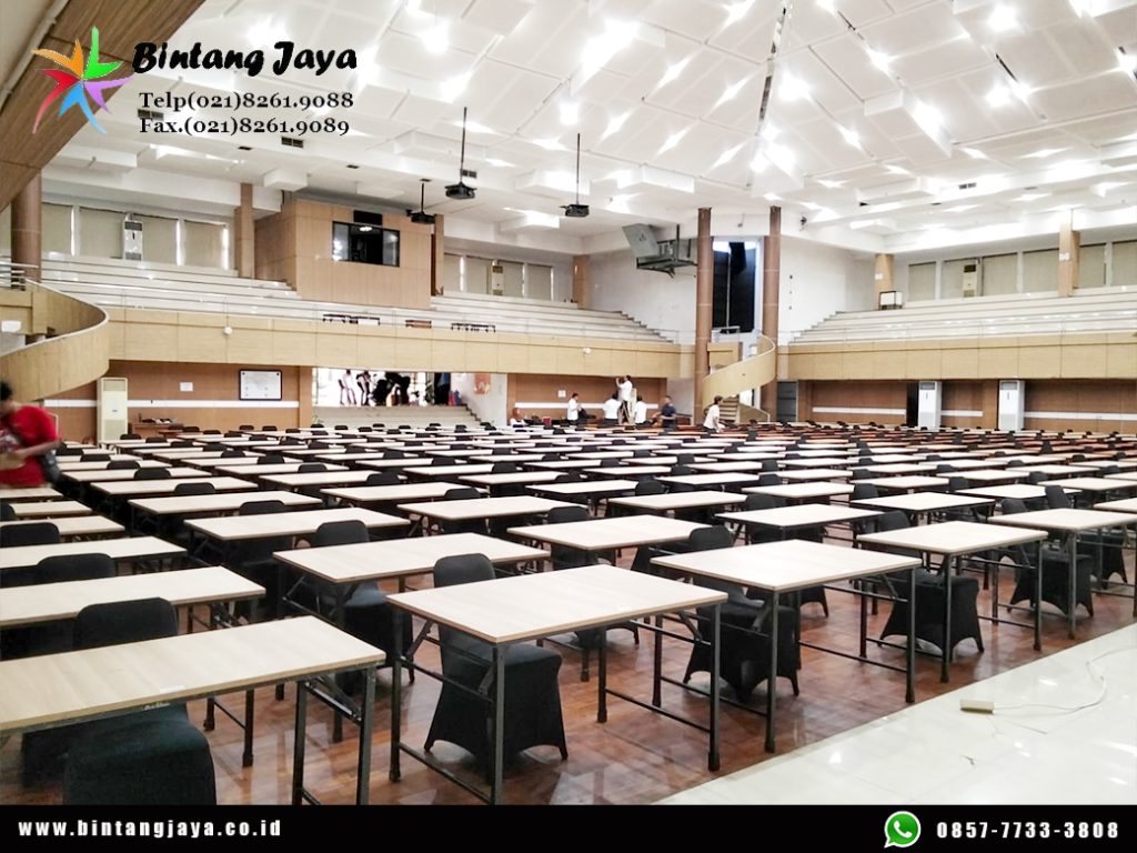 Sewa Meja Test, Meja HPL, Kursi Futura Event PKN STAN Jakarta