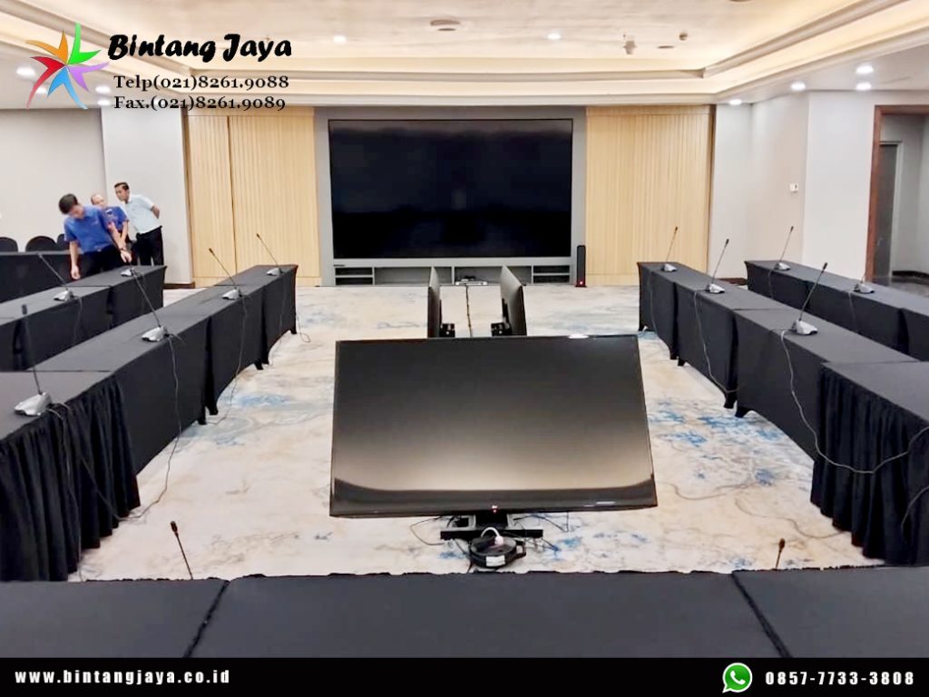 Sewa Meja IBM 180x45 cm Taplak Hitam Ketat Bogor untuk Event yang Profesional