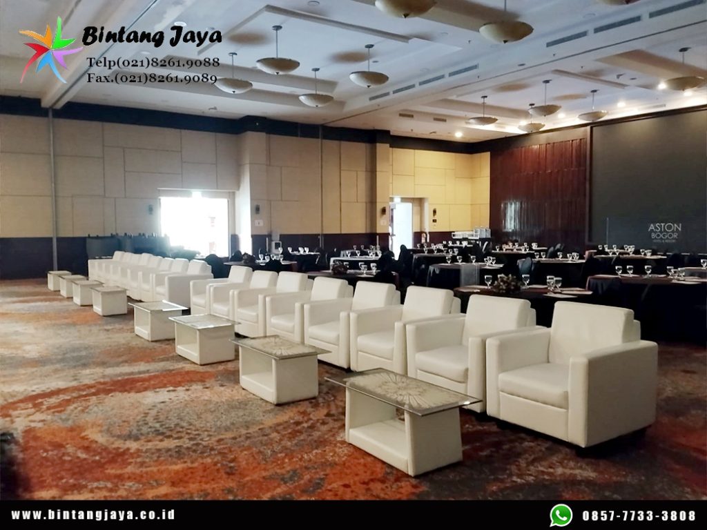 Sewa Sofa Kotak Putih, Meja Putih VIP Kaca Jakarta untuk Event Elegan