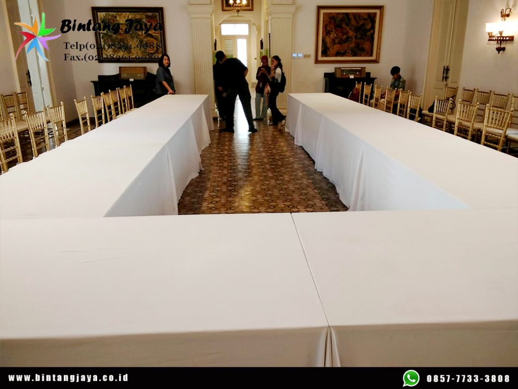 Sewa Meja Kotak Cover Tebar, Tiffany Gold Jakarta 085777333808 untuk Event Elegan
