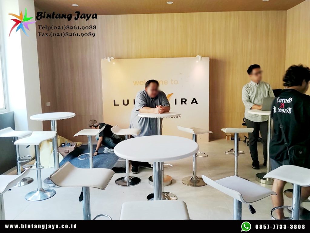 Sewa Set Meja Dan Kursi Barstool Putih Jakarta 085777333808