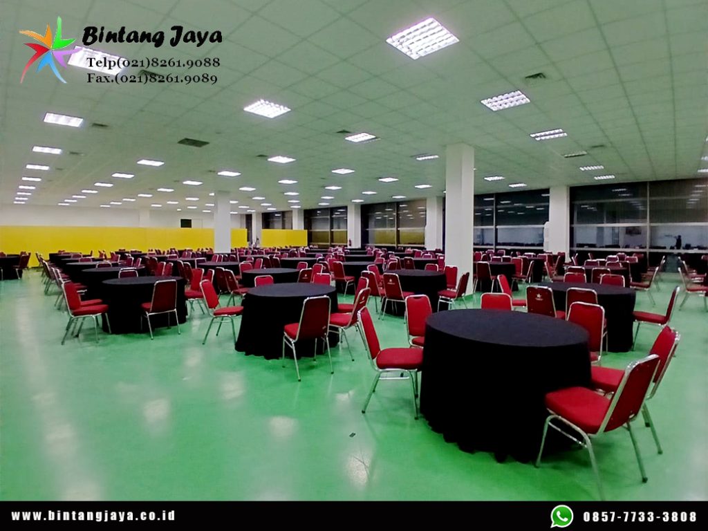 Sewa Meja Bundar Taplak Tebar Hitam Jakarta 085777333808