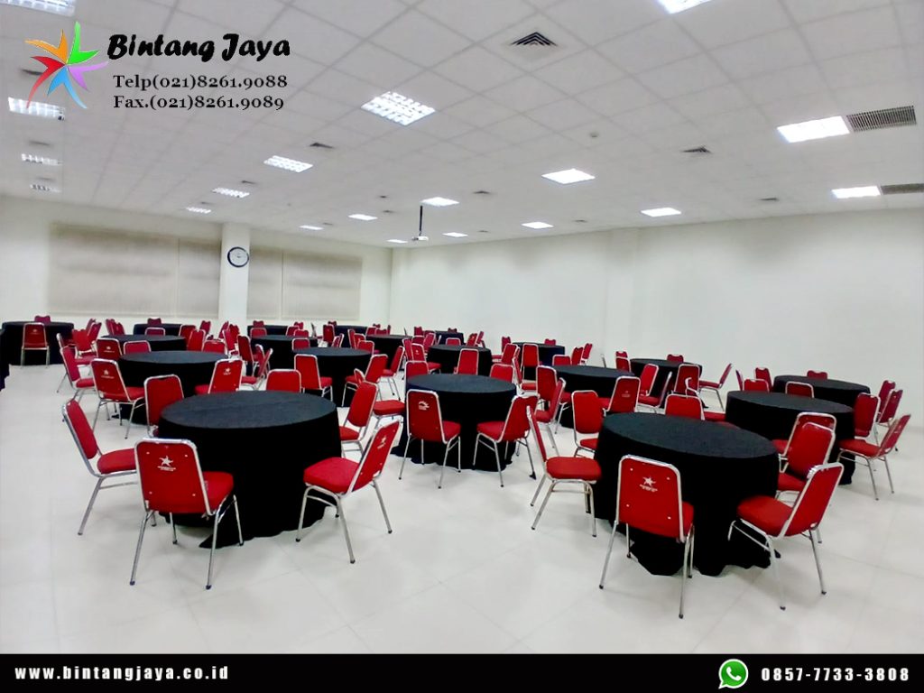 Sewa Meja Bundar Taplak Tebar Hitam Jakarta 085777333808